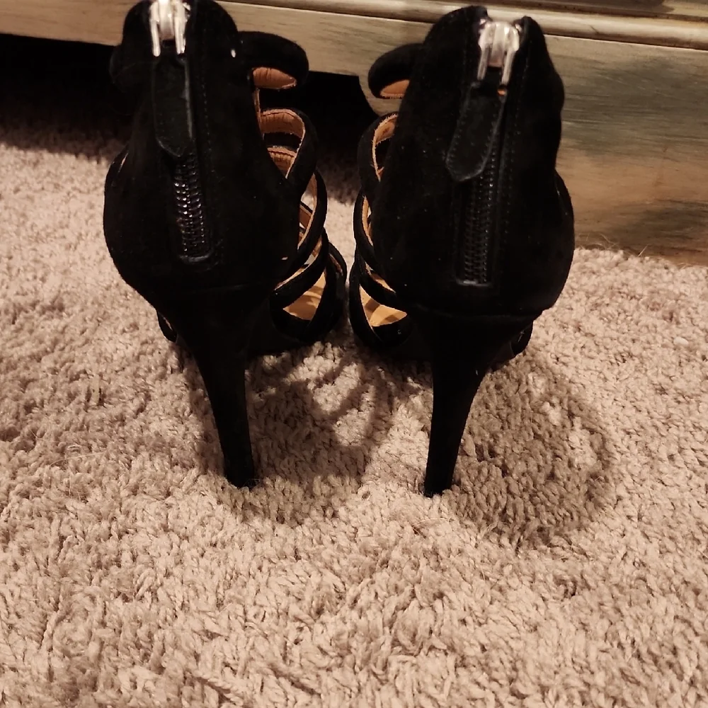 Coach Black Stiletto Heels with Cage Design - Picture 2 of 4